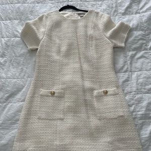 H&M Bouclé Dress in Ivory
